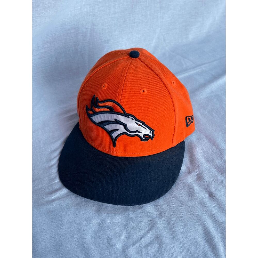 Denver Broncos New Era 59Fifty NFL Fitted Baseball Hat Size 7 1/4 Orange/Black